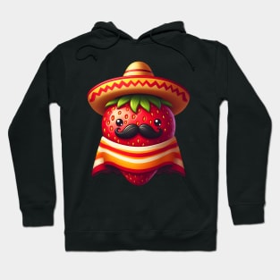 Cinco de Mayo strawberry with moustache Hoodie